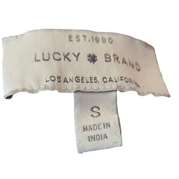 Lucky Brand Womens Pink Cold Shoulder Printed Short Sleeve V Neck Top Size S - Picture 9 of 9